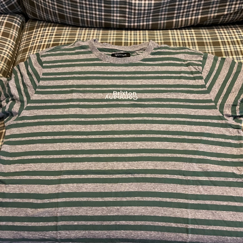 Green and Gray striped Britton Co. Tshirt